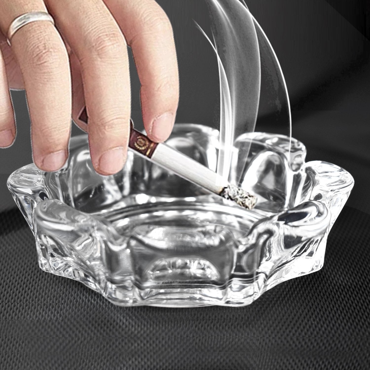 1198 Crystal Quality Glass Ash Tray - SkyShopy 1198 Crystal Quality Glass Ash Tray - SkyShopy